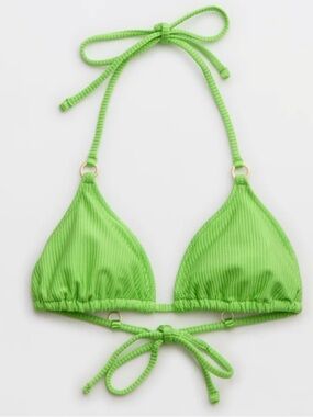 aerie Shine Ribbed Triangle Bikini Top